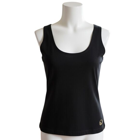 VTG St. John Tank Top Black Polished Jersey Sportswear by Marie Gray Designer S - Picture 6 of 7